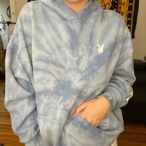 Blue tie dye PLAYBOY hoodie